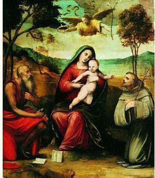 La Vierge Et L'enfant Entre Saint Jerome Et Saint Francois - view 1