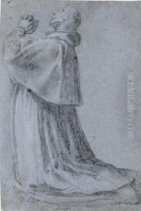 San Carlo Borromeo Kneeling, His Hands Joined In Prayer