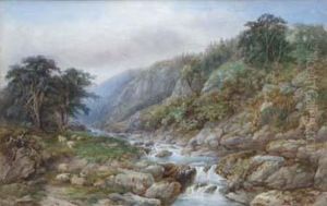 River Scene With Sheep In
Fore Ground by J. Mcarthur