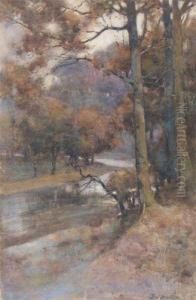 A Woodland Riverbank by Alexander Mcbride