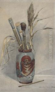 Still Life With Paint Brushes In A Japanese Vase Still Life With Paint Brushes In A Japanese Vase