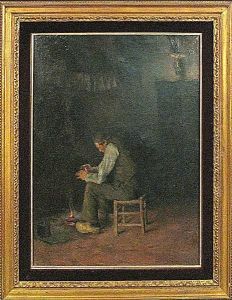 A Man Seated Near A Fire by Clara Taggart Mcchesney