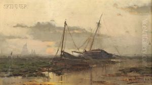 Boats At Low Tide by George Herbert McCord
