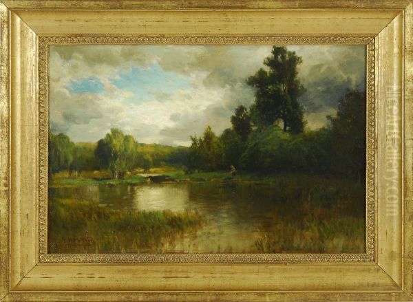 Landscape With Fisherman And Lake - view 1