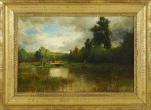Landscape With Fisherman And Lake by George Herbert McCord