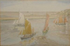 Fishing Boats Leaving Harbour by Mary Mccrossan