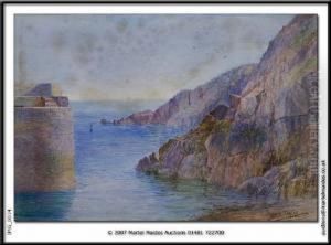 Toplis The Entrance To Creux Harbour by William Arthur Mcculloch