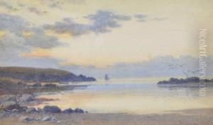 A Coastal Inlet At Sunset by John Mcdougal