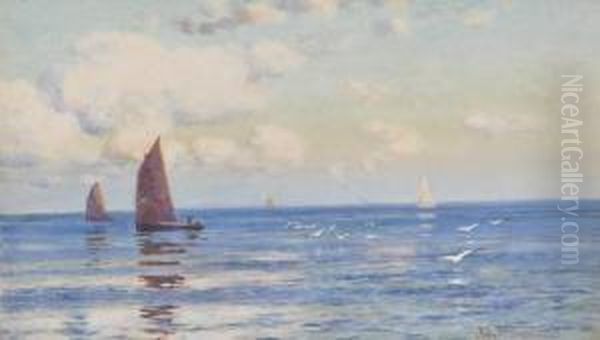 Sailing Boats Off The Coast - view 1