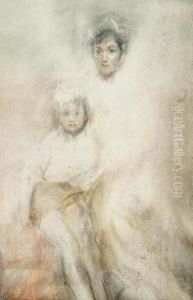 Study Of A Mother And Child by Ambrose McEvoy