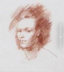 Portrait Head Of A Woman by Ambrose McEvoy