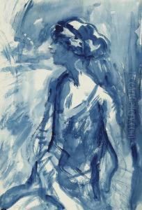 Mrs John Carpenter: A Portrait Study In Blue