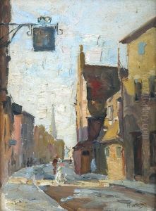 English Street Scene by William Beckwith Mcinnes