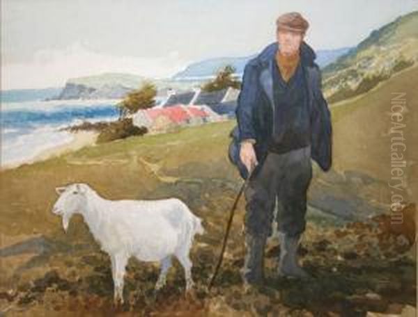 Man With A Goat - Antrim Coast - view 1