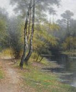 Auenlandschaft Mit Birken by Joseph Wrightson McIntyre