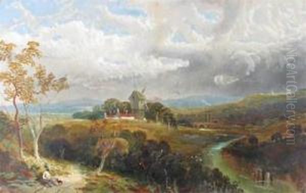 A Windmill In A River Landscape - view 1