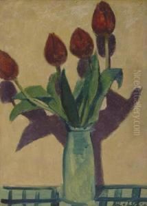 Tulips On A Green Check Cloth Tulips On A Green Check Cloth