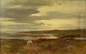 Cattle Watering With Fife In The Distance by William Darling McKay