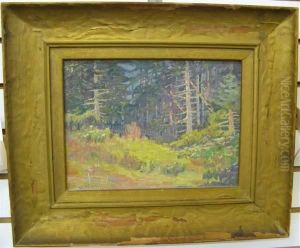 Northwestforest Landscape With Wooden Picket Fence Center