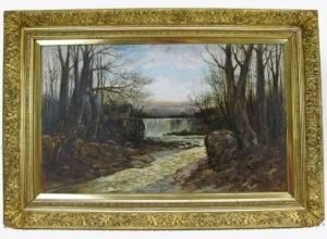 Landscape With Mill And Waterfall by Charles C. Mckim