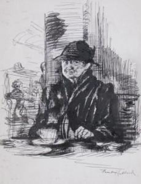 Portrait Of Man Seated At Coffee Shop - view 1