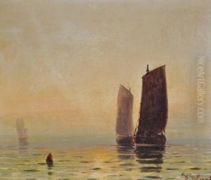Fishing Boats At Sea by Duncan Fraser Mclea