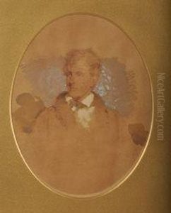 Oval Portrait Of The Late Sir James Stuart Of Allanbank by Kenneth Macleay