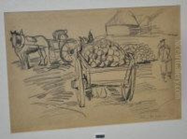 Loaded Horse And Cart With Figures - view 1