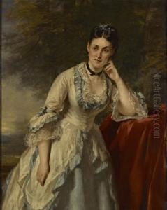 Three Quarter Length Portrait Of Mrs David Jeffrey by Daniel Macnee
