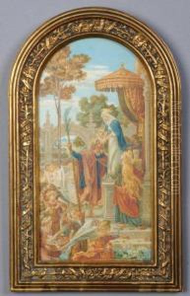 Christ Being Presented To St. Christopher And St. Barbara. - view 1