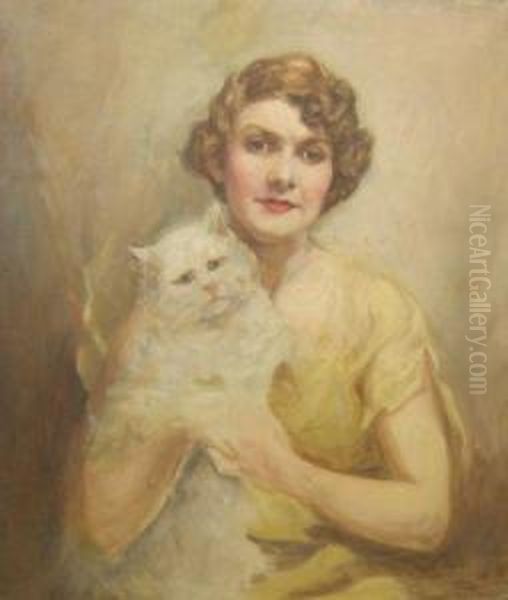 Half-lengthportrait Of A Lady With Cat - view 1