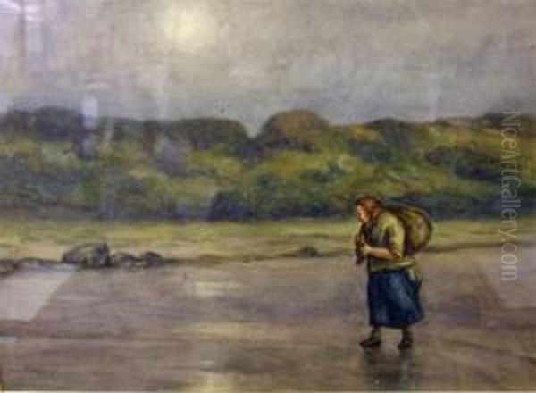 The Whelk Gatherer, Winter Moon Rise - view 1