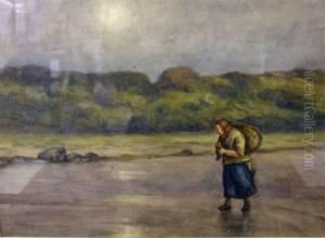 The Whelk Gatherer, Winter Moon Rise by Chris Meadows
