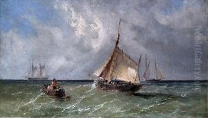 Fishing Boats Off Hastings by James Edwin Meadows