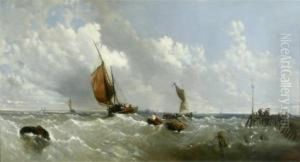 Fishing Boats Off A Pier