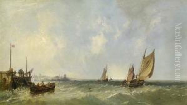 Fischerboote Und Ruderboot Vor Der Kuste. - view 1