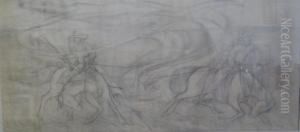 Study For The Mural 'fighting A Prairie Fire'