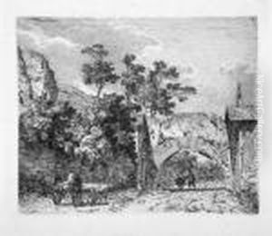 Italienische Gegenden Mit Ruinen Und Gebauden by Jacob Wilhelm Mechau