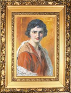 Portret Kobiety by Jozef Mecina-Krzesz
