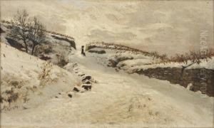 Paysage Sous La Neige by Adolf von Meckel