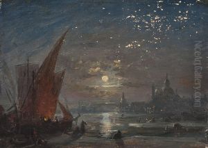 Nachtliche Ansicht Des Canal Grande In Venedig by Ludwig Mecklenburg