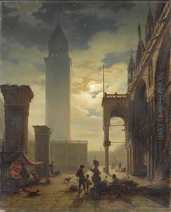The Piazzetta, Venice by Ludwig Mecklenburg