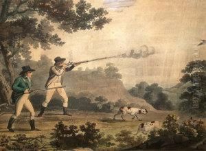 Colouredaquatints, A Pair, 22x27cm., Ea: Together With Five Other 18/19thcentury Aquatints After Various Hands To Include George Moorlandand Others