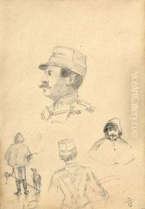 Skice Vojakov by Ladislav Mednyanszky