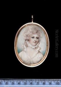 A Lady, Wearing White Dress With Frilled Upstanding Collar, Ruff And Cap In Her Powdered Hair. by Anne, Nee Foldstone Mee