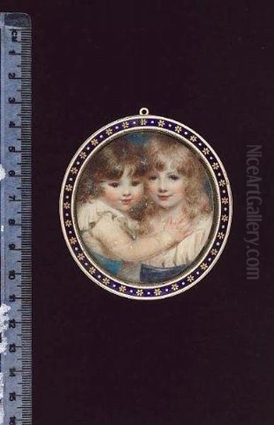 Two Children Embracing - view 1