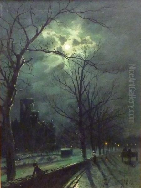 Kirkstall Abbey Leeds By Moonlight - view 1