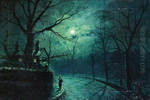 A Moonlit Street by Walter Meegan