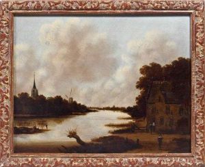 Paysage A L'eglise Et Au Moulin by Jan Meerhout