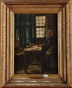 Homme A Sa Table De Travail